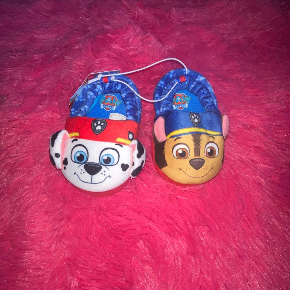 Paw Patrol Marshall And Chase Toddler Boys' Slippers Size Small 5/6 NEW‎